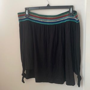 Pebble and Stone black off the shoulder top